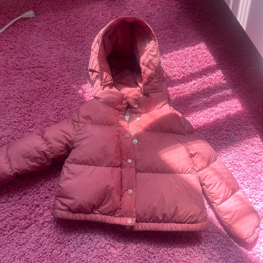 Pink Hooded Puffer Jacket
